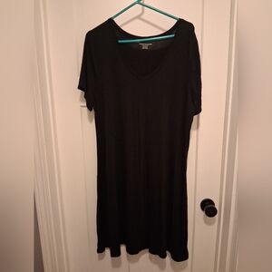 Lot Of 2- 1 Black, 1 Burgundy V-Neck Women's Tshirt Dresses